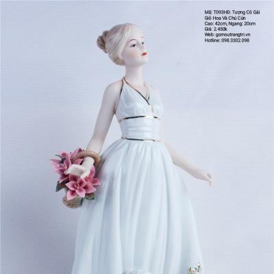 TƯỢNG CÔ GÁI XÁCH GIỎ HOA VÀ CHÚ CÚN - SP TRANG TRÍ NHÀ CỬA CAO CẤP